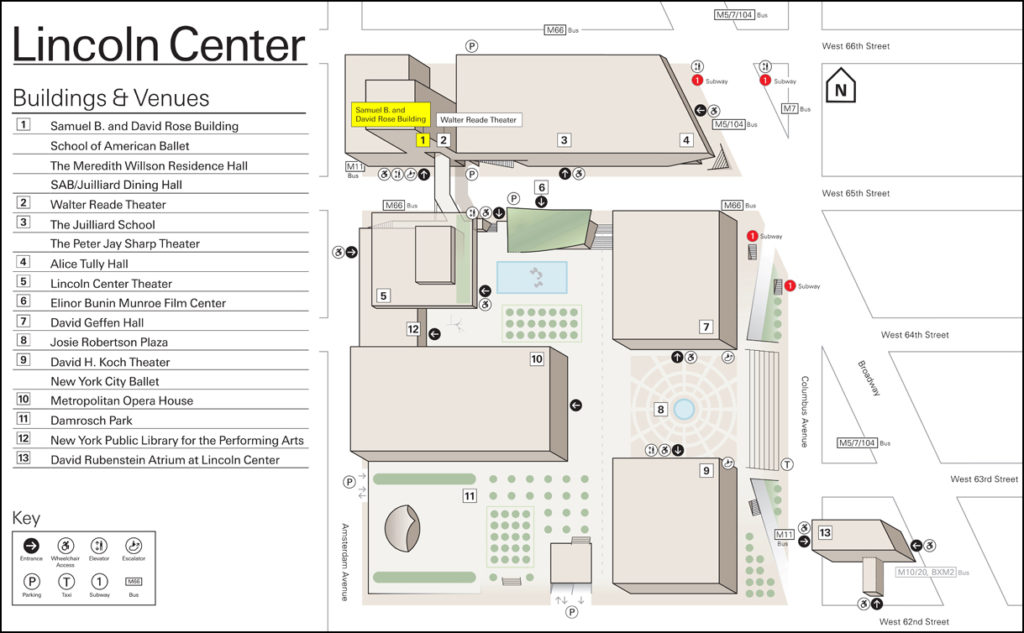 Map of Lincoln Center