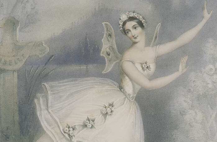 Lithograph by unknown of the ballerina Carlotta Grisi in en:Giselle. Paris, 1841. Image was scanned from the book The Romantic Ballet in Paris by Ivor Guest.