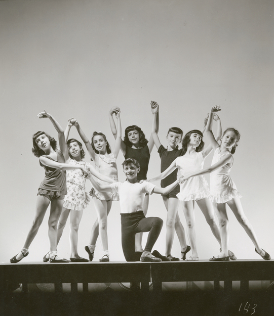 Jerome Robbins Dance Division, The New York Public Library. (1946). SAB students posing with Edward Villella in the center